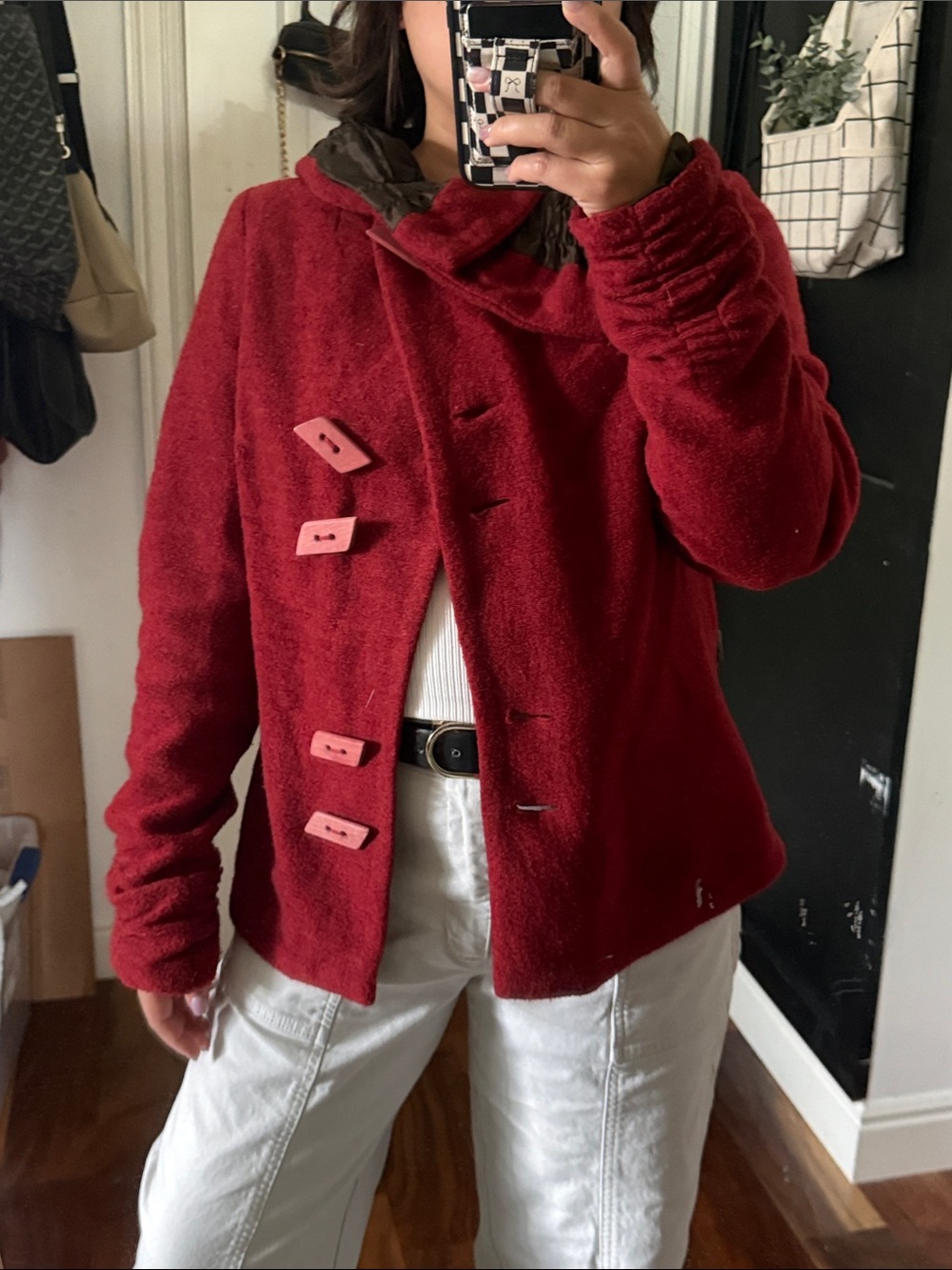 Vintage Fama Wooden Buttoned Front Wool Jacket. 40 euro/ 8-10 women